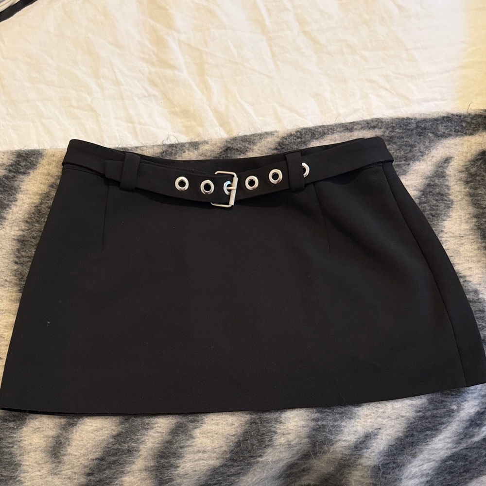 Princess Polly Black Mini Skirt with Belt